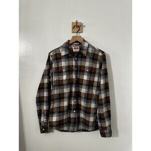 Wrangler Flex for Comfort Western Plaid Button Down Shirt Long Sleeve Pocket S